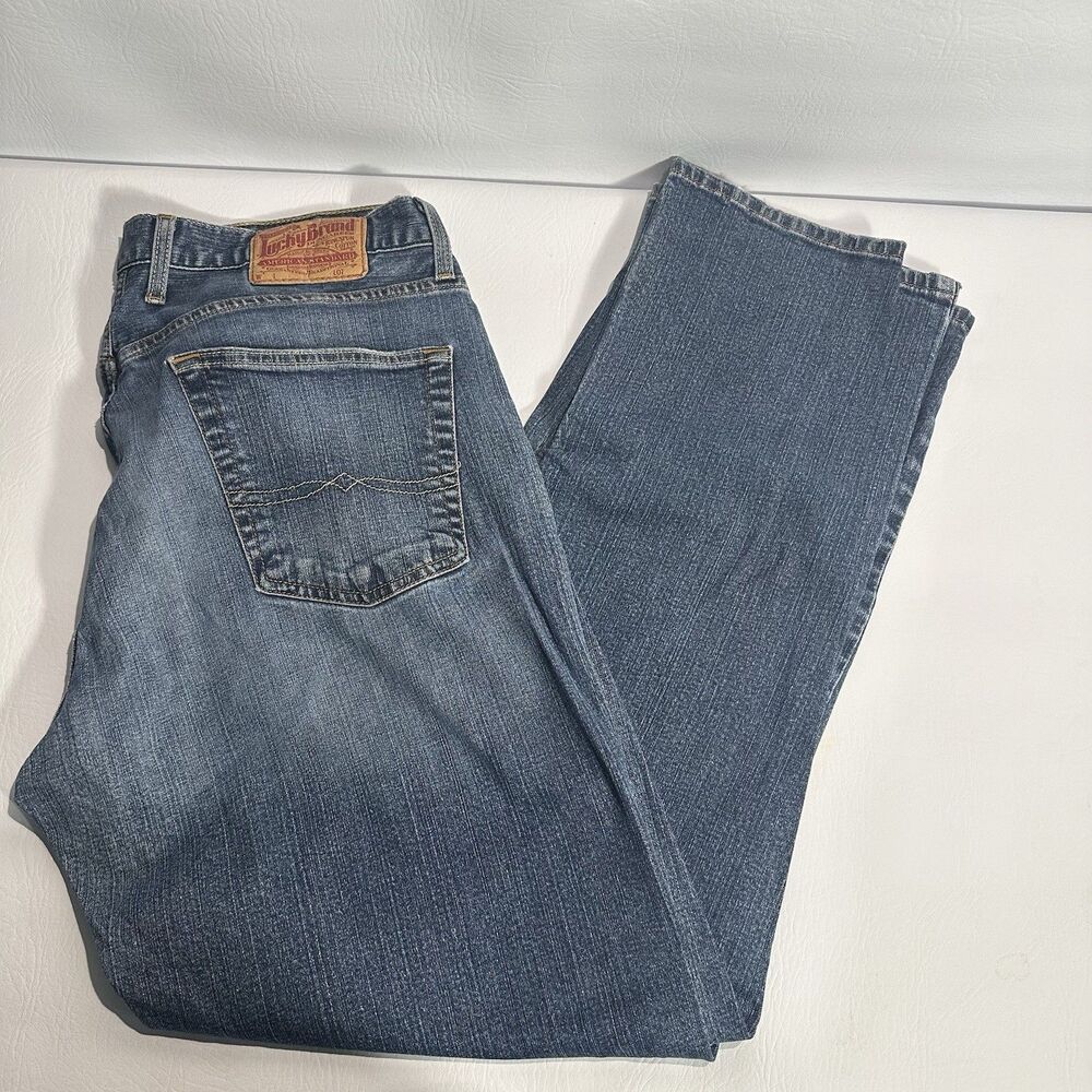 Lucky Brand Jeans Men's 33x32 Slim Bootleg Blue Denim Made in Mexico